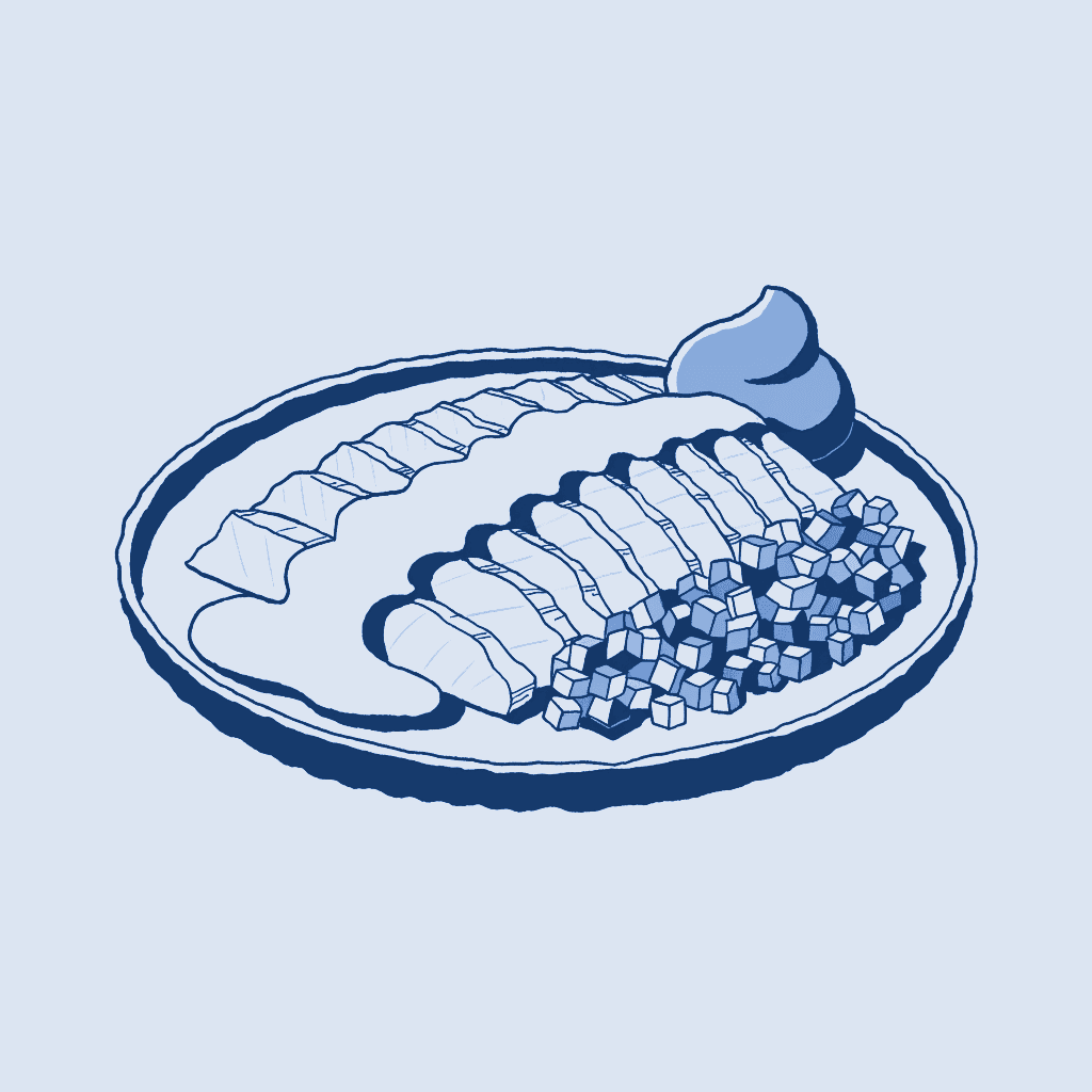 Ilustración de tiradito de pescado