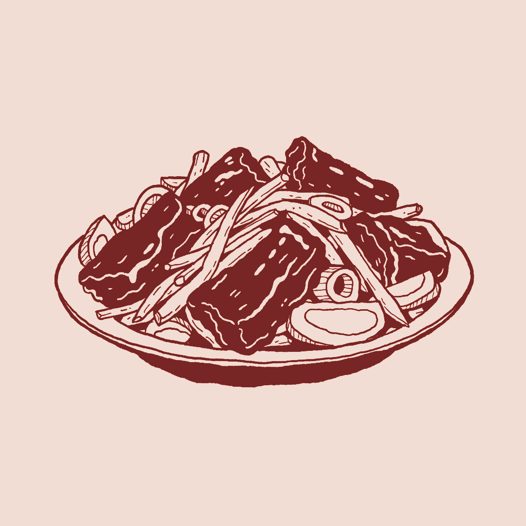 Ilustración de Costillas de cerdo en salsa agridulce